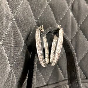 Brand New! Silver Swarovski Hoop Crystal Earrings!